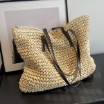 Wholesale Women Fashion Casual Solid Color Straw Woven Large Capacity Tote Bag - Image 8