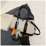 Women Fashion Splicing Pony Pendant Handbag - Image 8