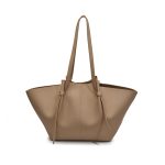 Wholesale Women Fashion Casual Solid Color Pleated Large Capacity Tote Bag - Image 8