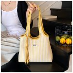 Women Stripe Casual Large Capacity Shoulder Bag - Image 8