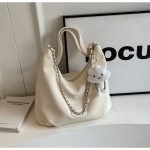 Women Fashion Simple Solid Color Large Capacity Chain Pendant Shoulder Bag - Image 8