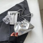 Women Fashion Casual Solid Color Chain Shoulder Bag - Image 8