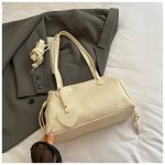 Women Fashion Casual Solid Color Pleated Shoulder Bag - Image 8