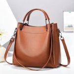 Women Retro Color Blocking Large Capacity Street Style Bucket Handbag - Image 4