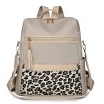 Lightweight Travel Multi-Use Leopard Schoolbag Large Capacity Casual Oxford Cloth Backpack - Image 8