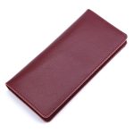 Genuine Leather Simple Women Fashion Solid Color Bifold Purse - Image 3