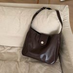 Wholesale Vintage Waxed Leather Design Women Autumn And Winter Shoulder Tote Bag - Image 8