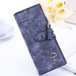 Women Long Zipper Wallet Multi-Function Clutch Frosted Purse - Image 8