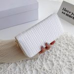 Wholesale Women Casual Zipper Weave Design Solid Color PU Purse - Image 9
