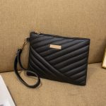 Women Fashion Solid Color Quilted Pu Square Handle Strap Phone Holder Bag Clutch - Image 8