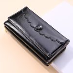 Wholesale Women Fashion Retro Lace Button Oil Wax Leather Long Coin Purse - Image 12