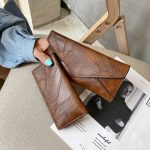 Women Fashion Retro Envelope Wallet Pu Stitching Long Coin Purse - Image 12