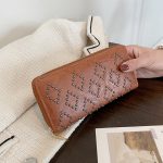 Wholesale Women'S Fashion Rhombus Rivet Zipper Long Coin Purse - Image 12