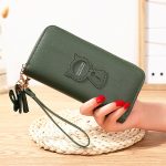 Wholesale Women Fashion Solid Color Cartoon Cat Tassel Zipper Long Purses - Image 8