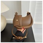 Women Fashion Solid Color Semi-Round Coin Purse Pendant Shoulder Bag - Image 8