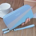 Wholesale Women Fashion Color Block Double Zipper Large Capacity Purses - Image 8