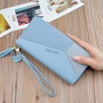 Wholesale Women Fashion Casual Color Block Tassel Zipper Long PU Purses - Image 8