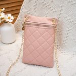 Women Fashion Solid Color Rhombic Zipper Mini Chain Purses - Image 8