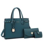 Women Fashion Simple Solid Color Large Capacity Handbag Three-Piece Bag Set - Image 8