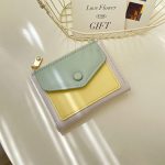 Women Fashion Color Block Flap Zipper Mini Wallet - Image 9