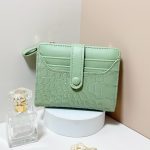 Women Fashion Stone Crocodile Zipper Multi-Card Mini Wallet - Image 9
