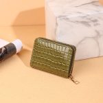 Unisex Fashion Crocodile Pattern Lacquered Multi-Card Zip Mini Wallet - Image 9