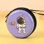 Women Cartoon Astronaut Round Mini Tinplate Zipper Wallet - Image 9