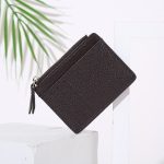 Women Fashion Simple Solid Color Litchi Zipper Wallet - Image 9