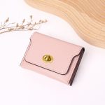 Wholesale Women Simple Solid Color Flap Lock Square Mini Wallet - Image 8