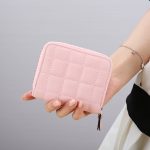 Wholesale Women Fashion Rhombic Solid Color Mini Zipper Wallet - Image 9