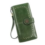 Wholesale Women Fashion Elegant Solid Color Oil Wax Leather Zipper Long Wallet - Image 8