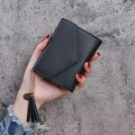 Wholesale Simple Solid Color 3 Fold Tassel Wallet - Image 9