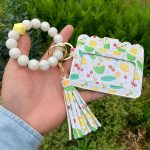 Wholesale Fashion Printed Silicone Bead Tassels Bracelet Pu Leather Wallet - Image 2