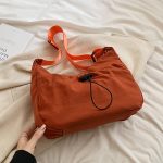 Women Fashion Casual Drawstring Canvas Shoulder Bag - Image 9