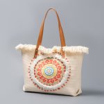 Bohemian Large Capacity Tassel Canvas Tote Bag - Image 9