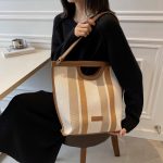 Wholesale Women Fashion Canvas Stripe Shoulder Bag - Image 14