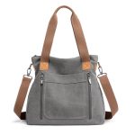 Wholesale Women Casual Hand-Held zipper Large Capacity Canvas Bag - Image 14