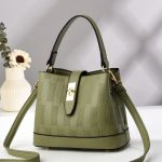 Women Fashion Casual Contrast Color Large Capacity Bucket Handbag - Image 8