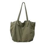 Women Fashion Retro Solid Color Large Capacity Canvas Tote Bag - Image 9