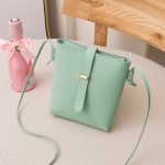 Wholesale Women Fashionable Simple Solid Color Square Zipper Mini Single Shoulder Crossbody Bucket Bag - Image 9