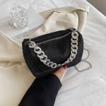 Wholesale Women Fashion Cylinder Chain Rhinestone Zipper Crossbody Bag - Image 9