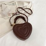 Wholesale Women Fashion Solid Color Heart-Shaped Zipper Mini Handle Crossbody Bag - Image 9