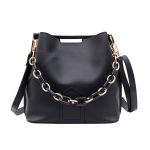 Wholesale Women Fashion Chain Decorative Solid Color Large Capacity Bucket Crossbody Bag - Image 9