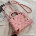 Wholesale Women Fashion Solid Color Heart Diamond Square Handle Crossbody Bag - Image 9