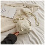 Wholesale Women Fashion Casual Solid Color Rhomboid Chain Bucket Drawstring Crossbody Bag - Image 8