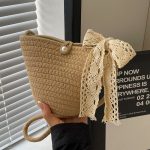 Wholesale Women Fashion Elegant Solid Color Handmade Woven Ribbon Crossbody Bag - Image 7