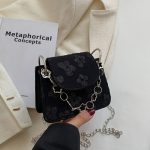 Wholesale Women Fashion Elegant Solid Color Floral Mini Chain Crossbody Bag - Image 8