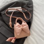 Women Fashion Cute Solid Color Bowknot Crossbody Bag - Image 8