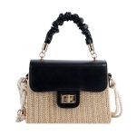 Wholesale Summer Straw Woven Women Flap Square Crossbody Bag - Image 9