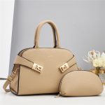 Wholesale Women Fashion Casual Solid Color Pu Large Capacity Handbag Two-Piece Set - Image 8